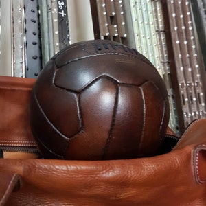 Light Brown Vintage 1966 Leather Soccer Ball  Football 