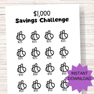 1,000 Savings Challenge, Sinking Funds Tracker, Budget Challenge