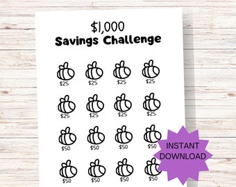 1,000 Savings Challenge, Sinking Funds Tracker, Budget Challenge