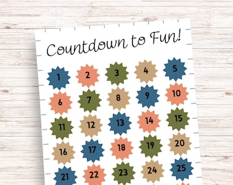 Countdown Calendar, Countdown Calendar for Kids, 120 Day Countdown Printable, One Year Countdown