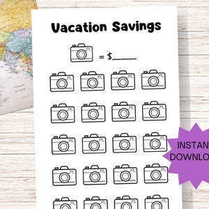 Vacation Savings Tracker, Vacation Budget Printable