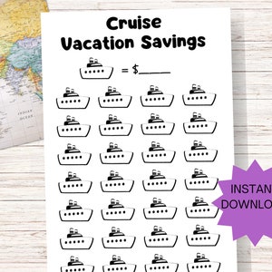 Family Cruise Savings Tracker, Cruise Vacation Savings Challenge