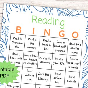 Reading Bingo, Reading Tracker, Kids Teen Adult Reading Challenge, Summer Reading BINGO