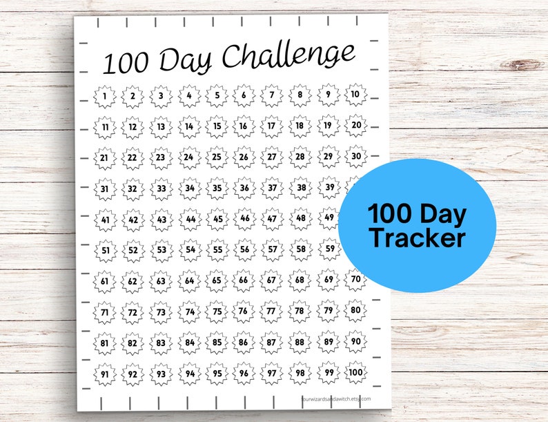 100 Day Challenge, Goal Setting, Coloring Habit Tracker, Printable ...