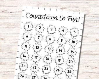 Countdown Calendar, Coloring Countdown Calendar for Kids, 150 Day Countdown Printable, 365 Day Countdown, Vacation Countdown