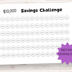 10,000 Savings Challenge, Sinking Funds Tracker, Money Saving Tracker