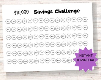 10,000 Savings Challenge, Sinking Funds Tracker, Money Saving Tracker