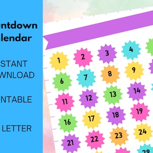 Countdown Calendar, Countdown calendar for Kids, 150 Day Countdown Printable,  Holiday Countdown Calendar, Personalized Countdown
