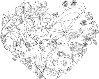 ocean coloring page etsy australia