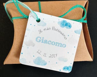 Kit 10 Tags - Bomboniera Battesimo - "NUVOLETTE"