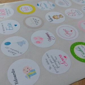kit da 12 Etichette adesive tonde personalizzate di carta