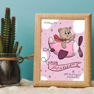 Quadretto nascita bambino/bambina - Poster quadretto stampabile digitale - stampa nascita