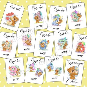 Cartes jalons pour les nouveau-nés - la première année de l'enfant - cartes imprimables