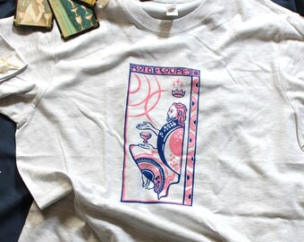 Camiseta "Roi de Coupe" sérigrafiada artesanalmente, diseño original y unisexe
