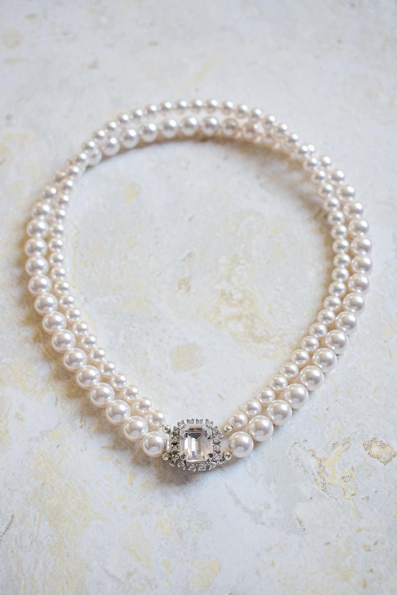 Collier de mariage chic avec perles nacrées – Egérie