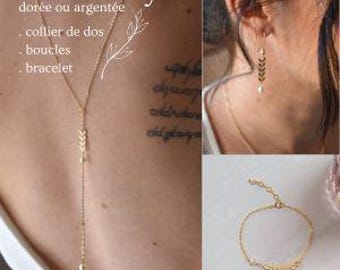 SET OLY - include collana lunga, bracciale e orecchini della mia gamma Oly in oro o argento - gioielli da sposa bohémien chic