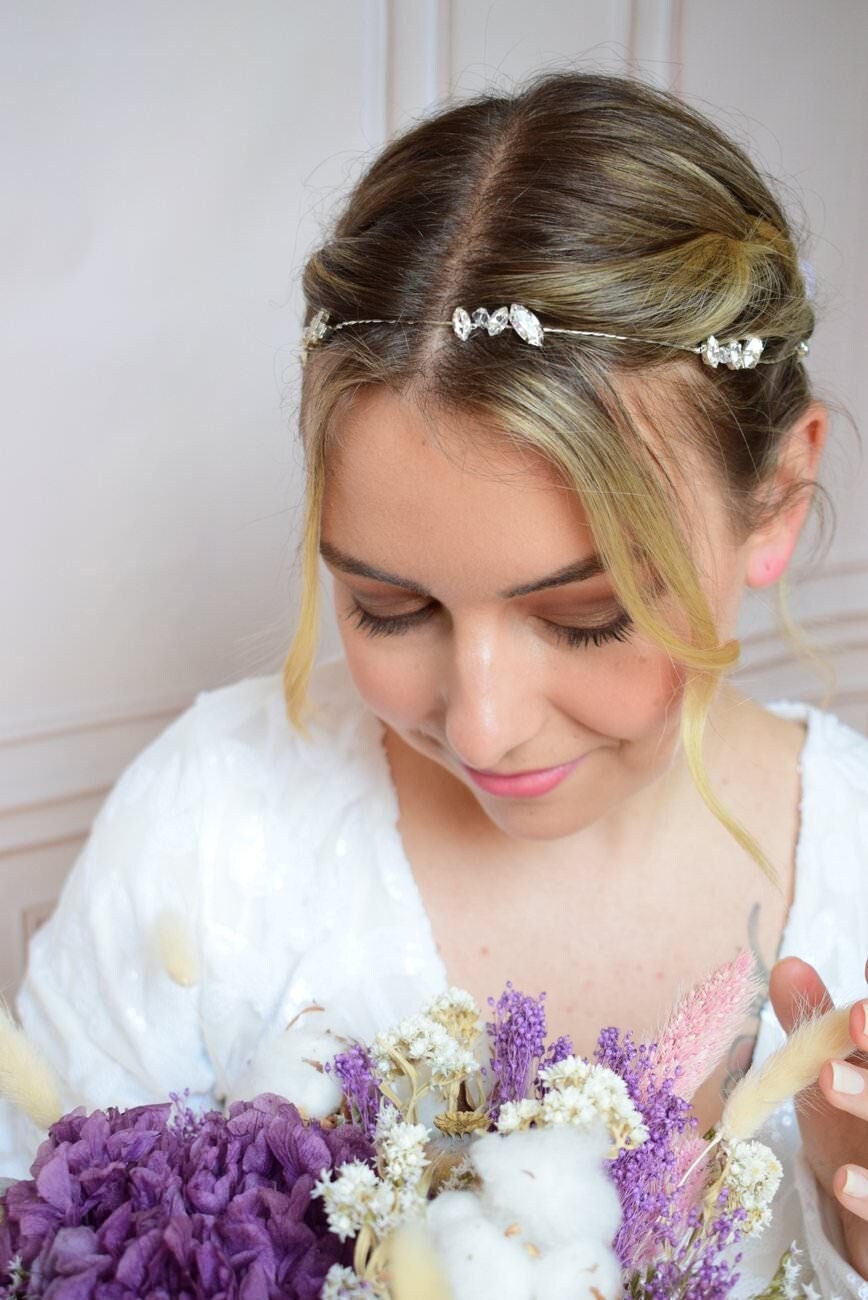 Headband de mariage Astral avec strass et cristaux
