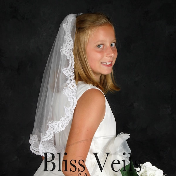 Lace Edge Holy Communion Veil - Fast Shipping!