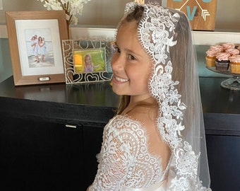 Communion Mantilla Lace Veil - Fast Shipping!