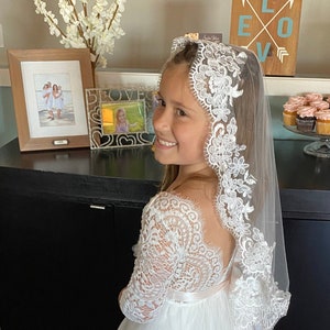 Communion Mantilla Lace Veil - Fast Shipping!