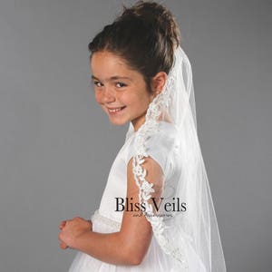 1st Communion Veil with Lace Edge - Fast Shipping!