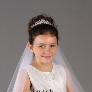 Communion Veil with Crystal Tiara - Fast Shipping!