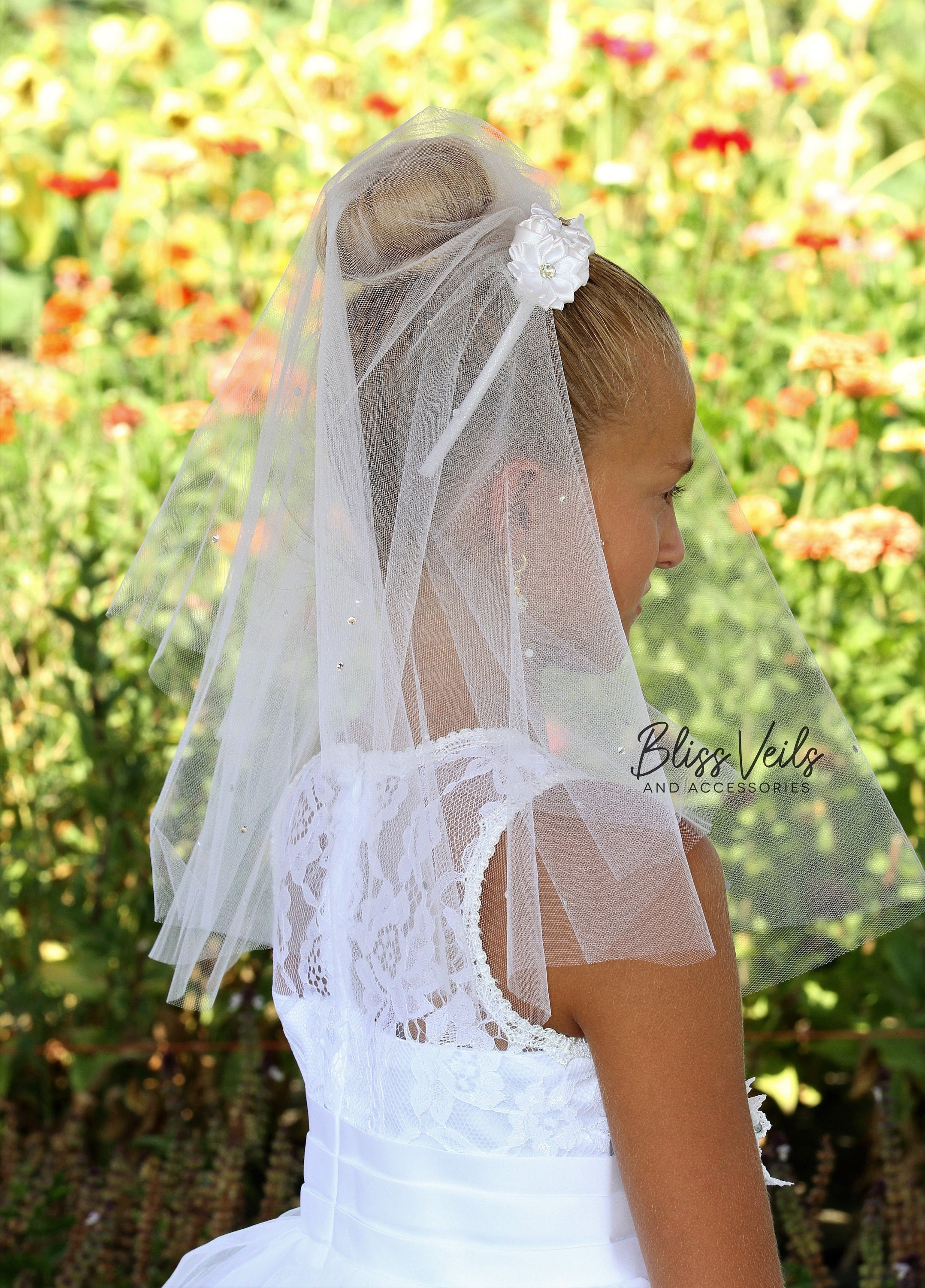 First Communion Headband Veils-V55 