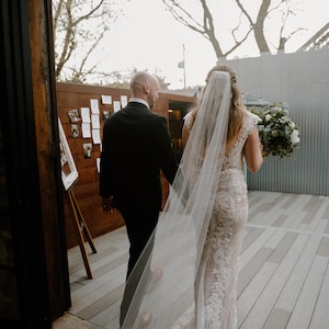 Sheer Wedding Veil: Classic Single Layer Bridal Veil - Ivory, Soft White, Champagne, Blush