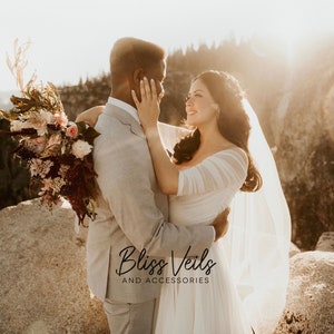 Barely there wedding veil, Minimal wedding veil, Lightweight wedding veil, Raw edge wedding veil, Sheer wedding veil,Super Soft Wedding Veil