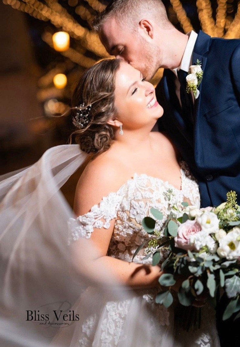 Sheer Minimal Wedding Veil Fast Shipping! Multiple Length /& Color Options