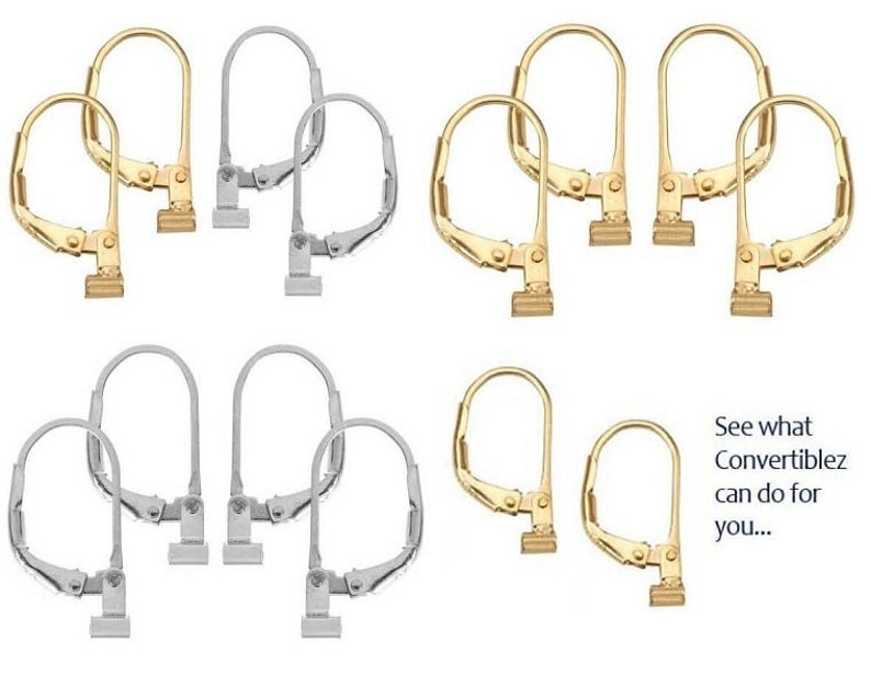 Earring Converters Convert Post to Leaverback 6 Pair Combo Etsy