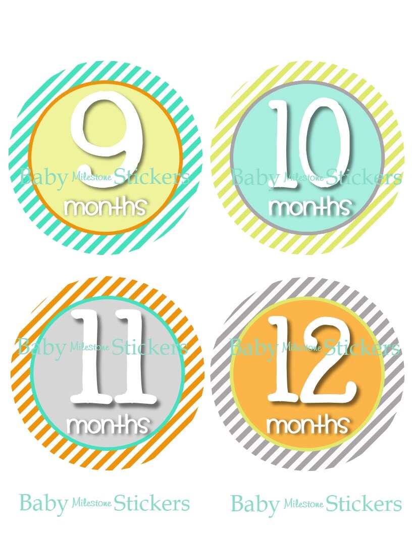Months In Motion - Baby Month Stickers - Monthly Baby Sticker for