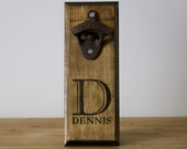 Personalized Wall Mount Bottle Opener Rustic Request a custom order Father 39 s Day Gift