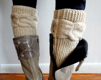 Cable Knitted Boot Cuffs. Different colors. Leg Warmers. Hand Knit boot Toppers. Fashion Accessory for Women and Teens. Set of 2 pcs.