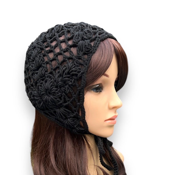 Crochet Head Wrap. Different Colors. Crochet Openwork Bonnet for Adults. Retro Skating Bonnet. Bandana. Head Scarf. Fashion Headband.