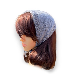 Hand Knit Retro Skating Hat. Tie Bonnet for Adult. Grey or Many Different Colors. Women's Bonnet with Ties. Winter Hat.
