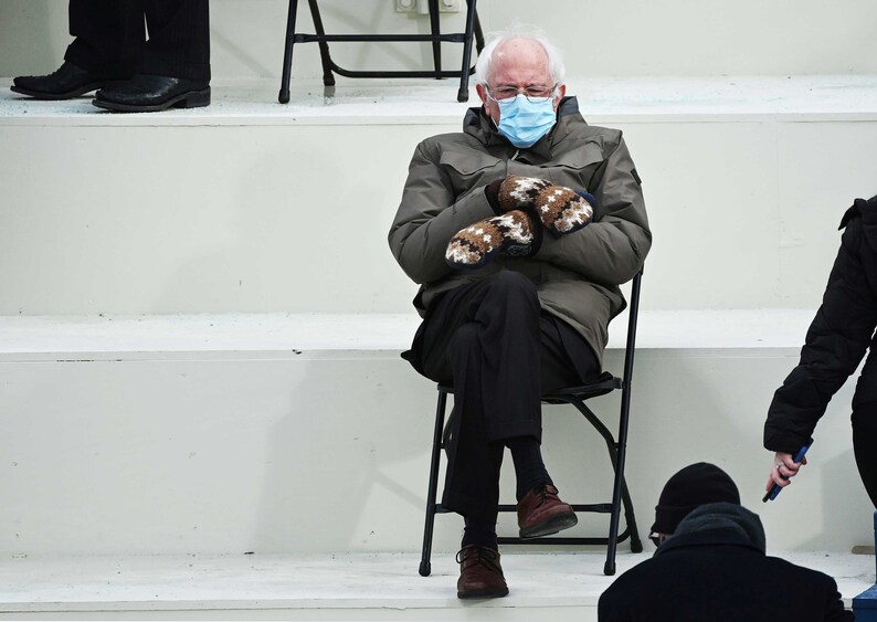 Bernie Sanders Handcraft Knit mittens worn on Inauguration Day. Fair Isle Hand Knit Mittens. Arm warmers. image 2