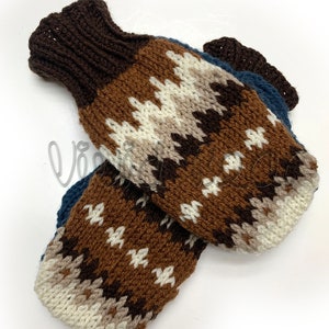 Bernie Sanders Handcraft Knit mittens worn on Inauguration Day. Fair Isle Hand Knit Mittens. Arm warmers. image 1