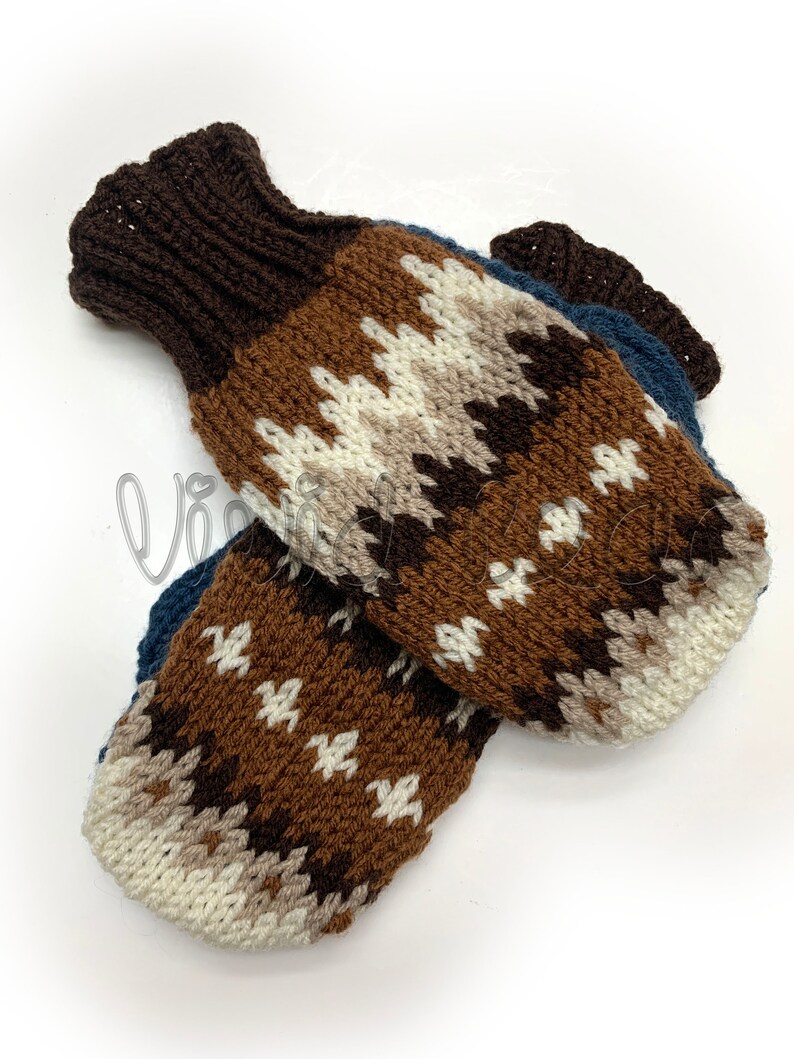 Bernie Sanders Handcraft Knit mittens worn on Inauguration Day. Fair Isle Hand Knit Mittens. Arm warmers. image 1