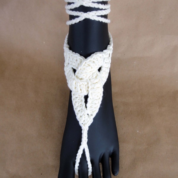 Celtic Knot Jewelry. Ivory Crochet Barefoot Sandals 23 Colors. Beach Wedding Bridal Accessory. Beach Party. Set of 2 pcs