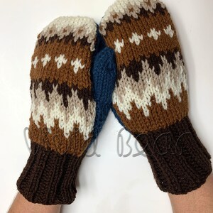 Bernie Sanders Handcraft Knit mittens worn on Inauguration Day. Fair Isle Hand Knit Mittens. Arm warmers. image 6