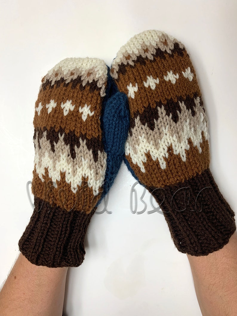 Bernie Sanders Handcraft Knit mittens worn on Inauguration Day. Fair Isle Hand Knit Mittens. Arm warmers. image 6