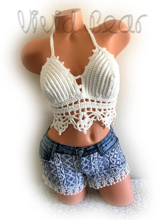 Denim Crop Top Festival Bralette Adjustable Top Rave clothing