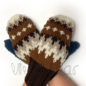 Bernie Sanders Handcraft Knit mittens worn on Inauguration Day. Fair Isle Hand Knit Mittens. Arm warmers. image 5