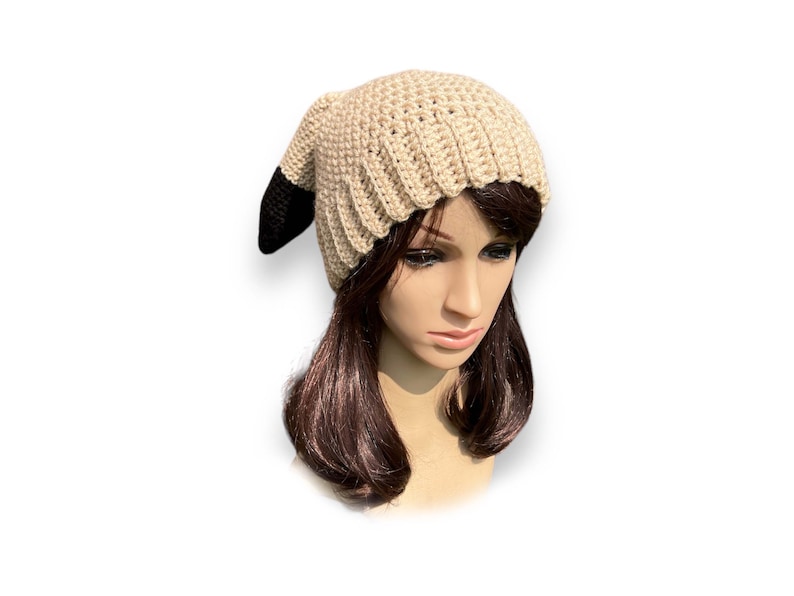 The 1975 Handmade Sincerity is scary hat Matty Healy. Fancy Ears Crochet Hat. image 2