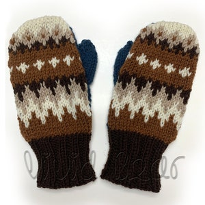 Bernie Sanders Handcraft Knit mittens worn on Inauguration Day. Fair Isle Hand Knit Mittens. Arm warmers. image 3