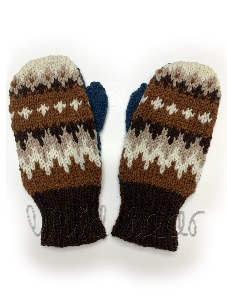 Bernie Sanders Handcraft Knit mittens worn on Inauguration Day. Fair Isle Hand Knit Mittens. Arm warmers. image 3