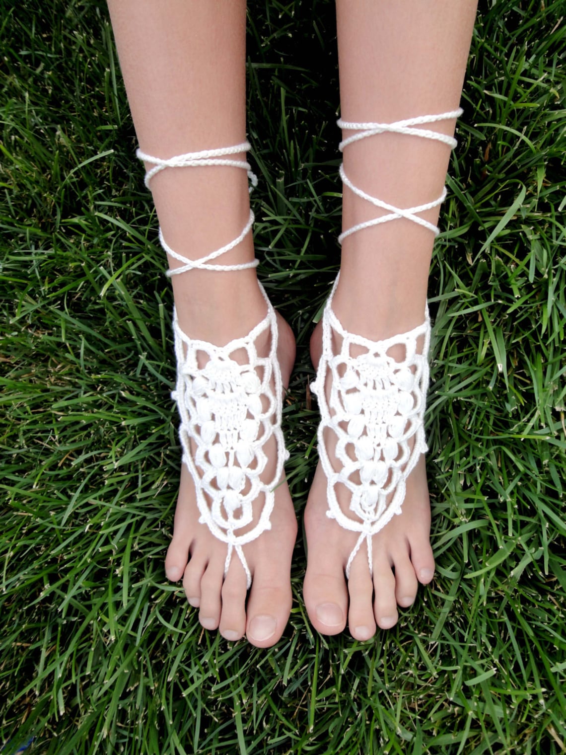 Crochet Barefoot Sandals. White or 27 Colors. Woman's Foot | Etsy