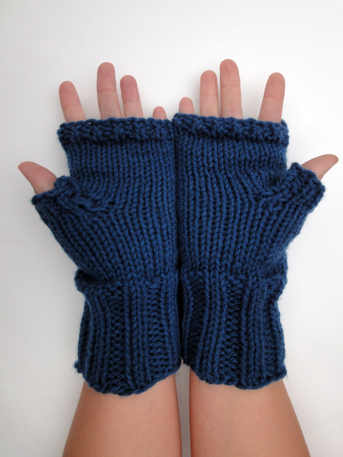 Cashmere Knitted Twisted Fingerless Gloves Women, Unisex