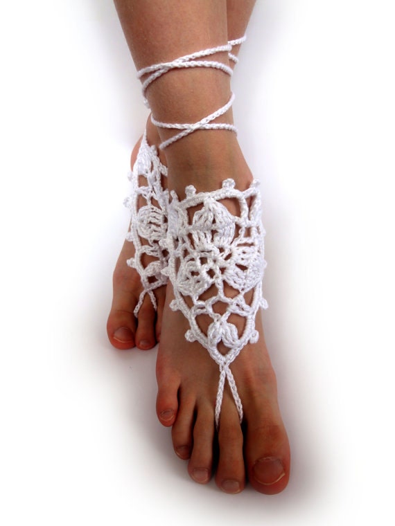 Crochet Barefoot Sandals. 23 colors. Foot Jewelry. Beach | Etsy